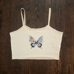$4 SHEIN cropped butterfly tank